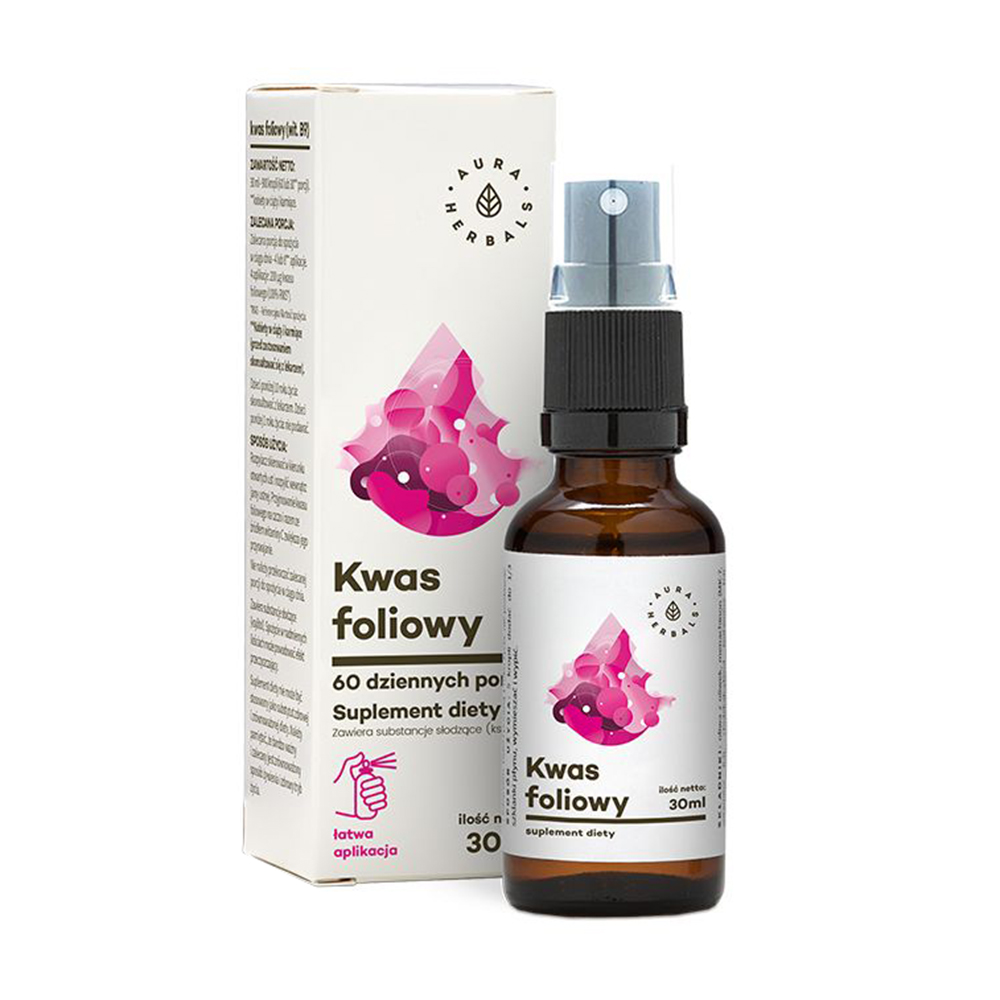 Вітамін B9 Фолієва кислота Aura Herbals Vitamin B9 Folic Acid Spray в спреї, 30 мл